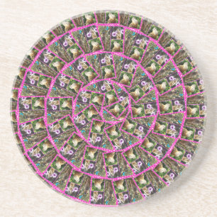 Meerkat Spiral Abstract Pattern, Coaster