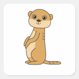 Meerkat Sweet Animals For Children Square Sticker