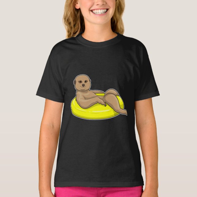 Meerkat Swimming Lifebuoy T-Shirt (Front)
