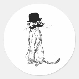 Meerkat under cover classic round sticker