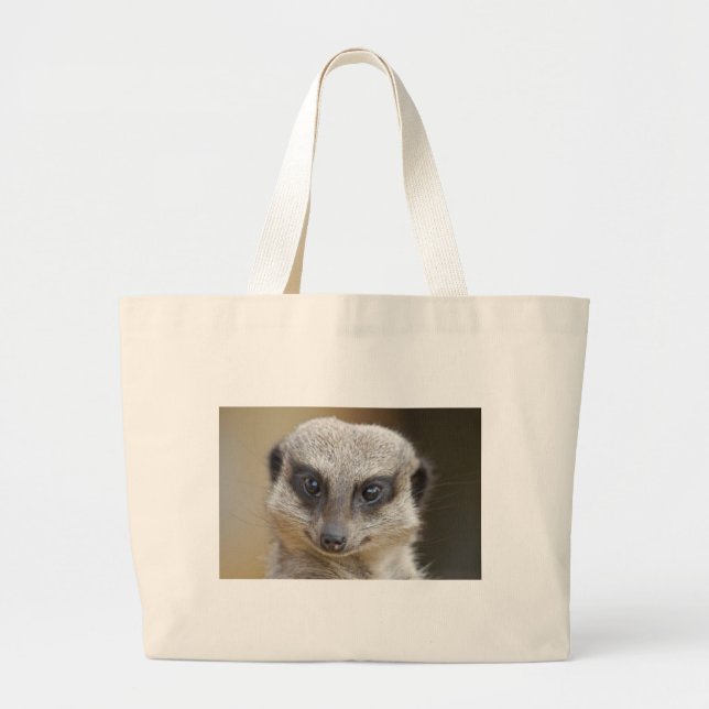 Meerkat Up Close Large Tote Bag (Front)