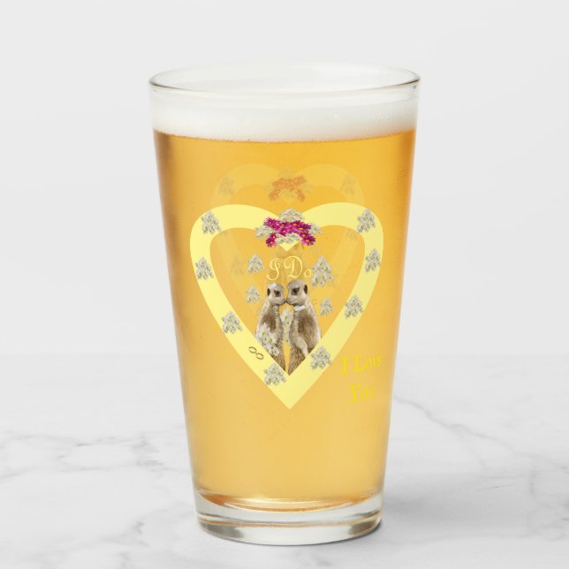Meerkat Wedding Day, Glass (Front Filled)
