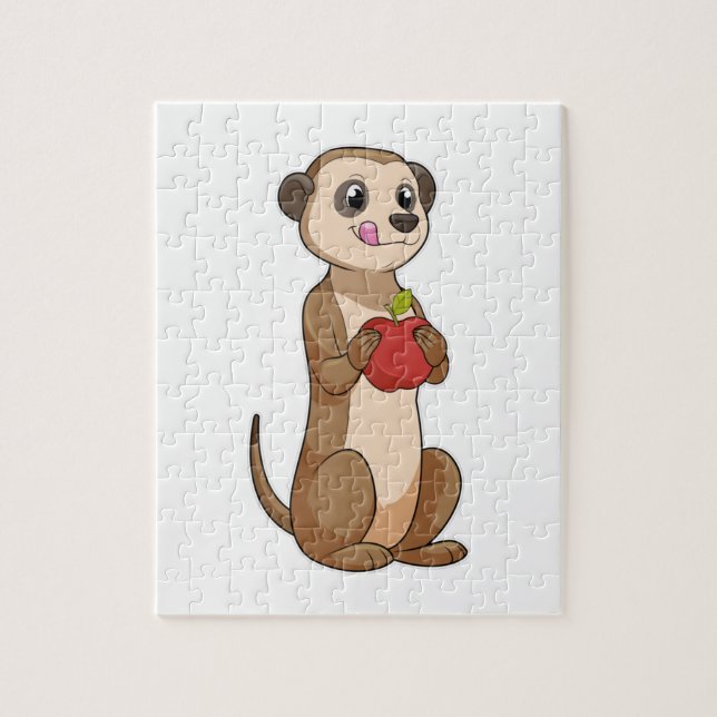Meerkat with Apple Jigsaw Puzzle (Vertical)