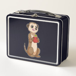 Meerkat with Apple Metal Lunch Box