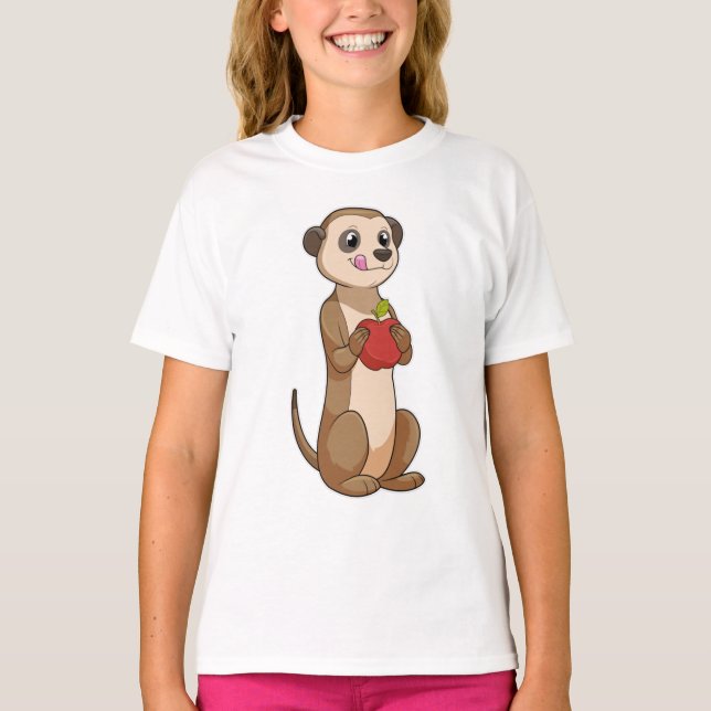 Meerkat with Apple T-Shirt (Front)