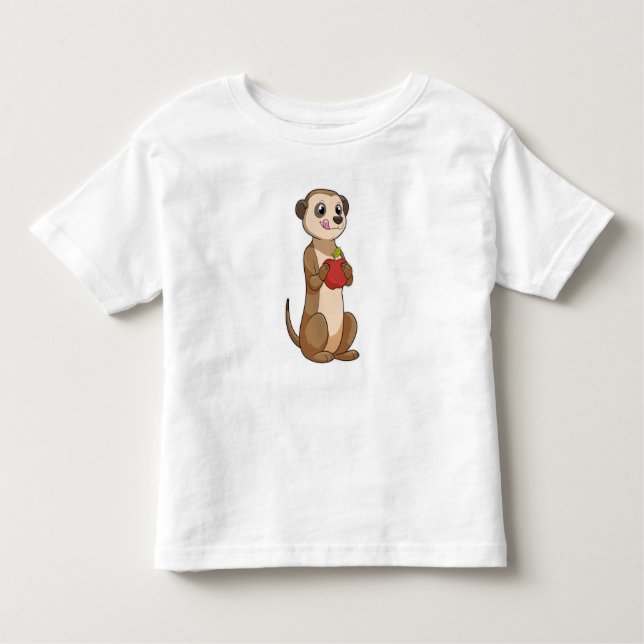 Meerkat with Apple Toddler T-Shirt (Front)