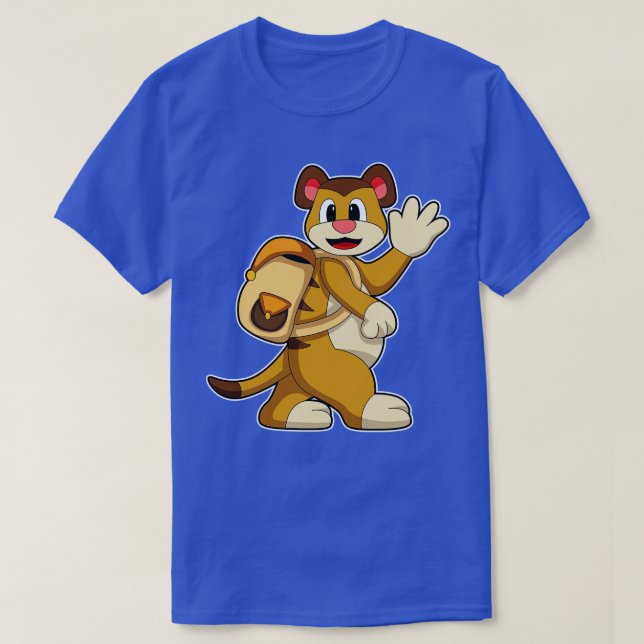 Meerkat with Backpack T-Shirt (Design Front)