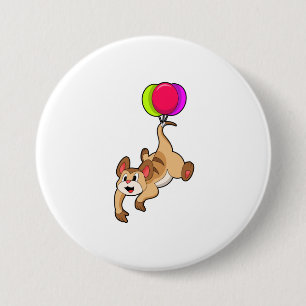 Meerkat with Balloon 7.5 Cm Round Badge