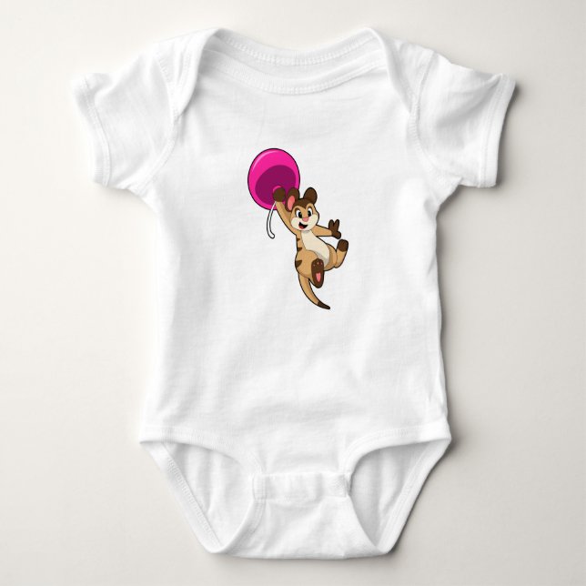 Meerkat with Balloon Baby Bodysuit (Front)