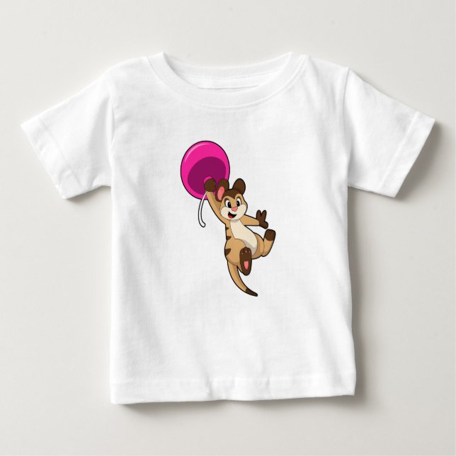 Meerkat with Balloon Baby T-Shirt (Front)