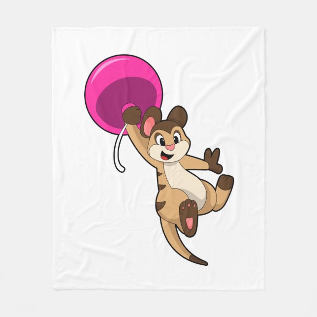 Meerkat with Balloon Fleece Blanket (Front)