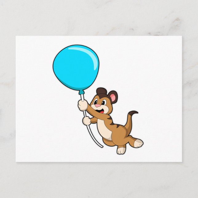 Meerkat with Balloon Postcard (Front)