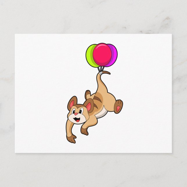 Meerkat with Balloon Postcard (Front)