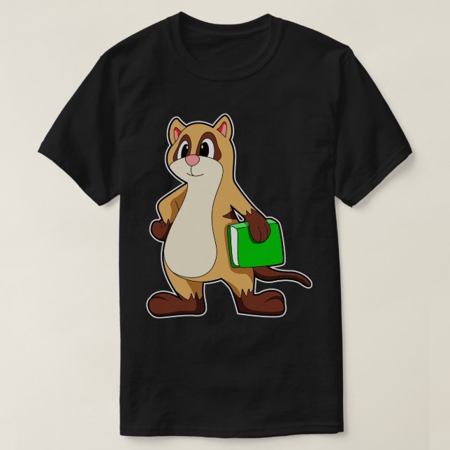 Meerkat with Book 1 T-Shirt (Design Front)