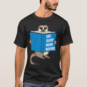 Meerkat with Book Books Reading Hobby T-Shirt