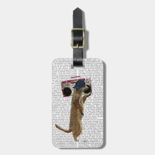 Meerkat with Boom Box Ghetto Blaster 2 Luggage Tag