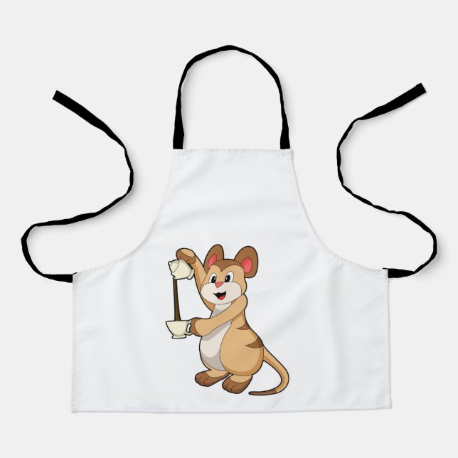 Meerkat with Coffee pot & Coffee.PNG Apron (Front)