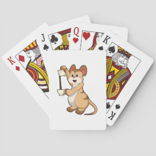 Meerkat with Coffee pot & Coffee.PNG Playing Cards