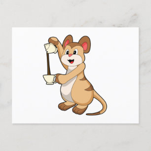 Meerkat with Coffee pot & Coffee.PNG Postcard