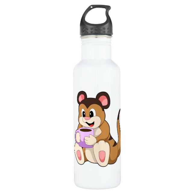 Meerkat with Cup of Coffee 710 Ml Water Bottle (Front)