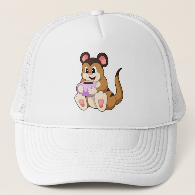 Meerkat with Cup of Coffee Trucker Hat (Front)