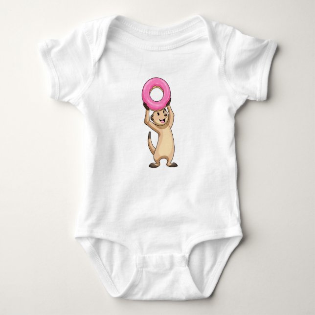 Meerkat with Donut Baby Bodysuit (Front)