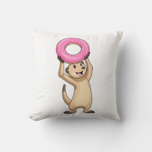 Meerkat with Donut Cushion