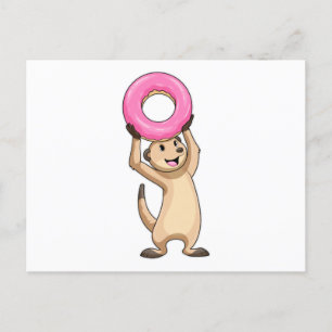 Meerkat with Donut Postcard