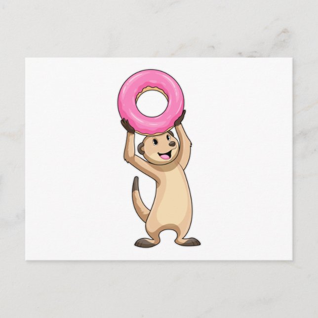 Meerkat with Donut Postcard (Front)