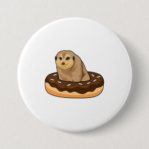 Meerkat with Doughnut 7.5 Cm Round Badge