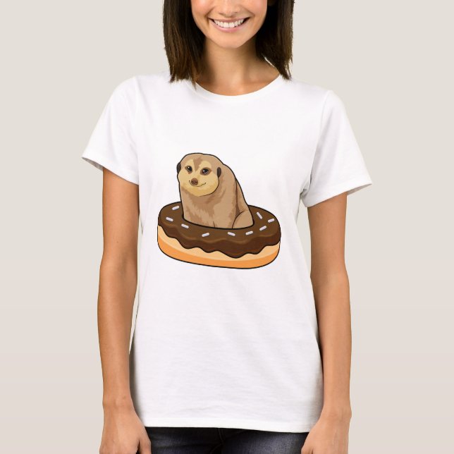 Meerkat with Doughnut T-Shirt (Front)