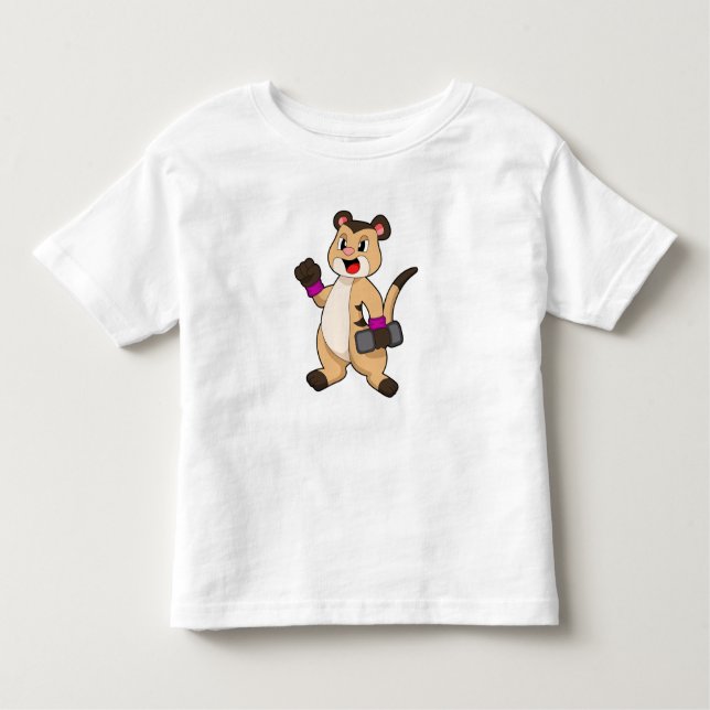 Meerkat with Dumbbell Toddler T-Shirt (Front)