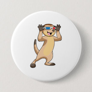 Meerkat with Glasses 7.5 Cm Round Badge