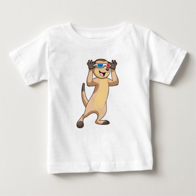 Meerkat with Glasses Baby T-Shirt (Front)
