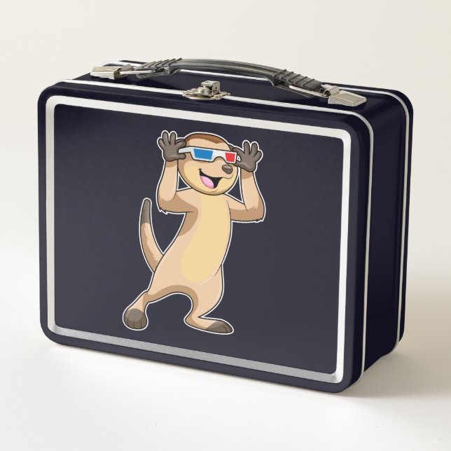 Meerkat with Glasses Metal Lunch Box (Front)