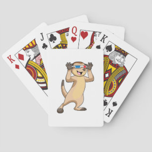 Meerkat with Glasses Playing Cards