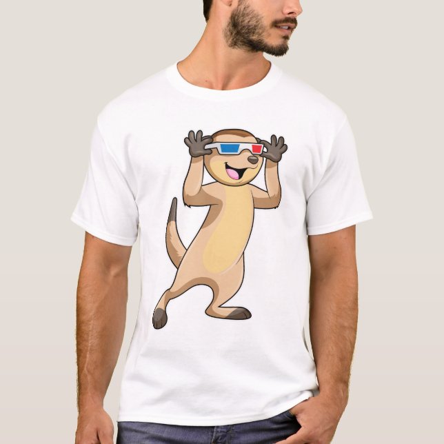 Meerkat with Glasses T-Shirt (Front)