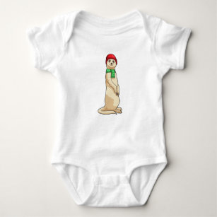 Meerkat with Hat and Scarf Baby Bodysuit