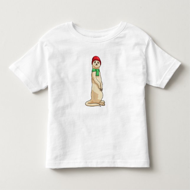 Meerkat with Hat and Scarf Toddler T-Shirt (Front)