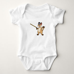 Meerkat with Hat and Walking stick Baby Bodysuit