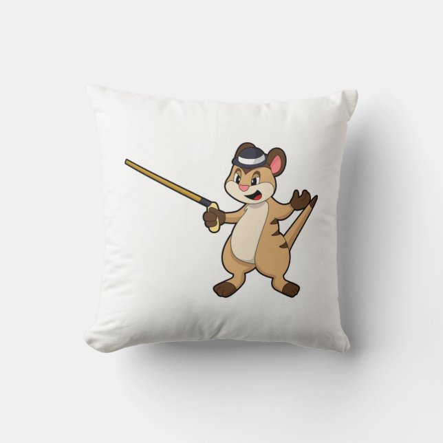 Meerkat with Hat & Walking stick Cushion (Front)