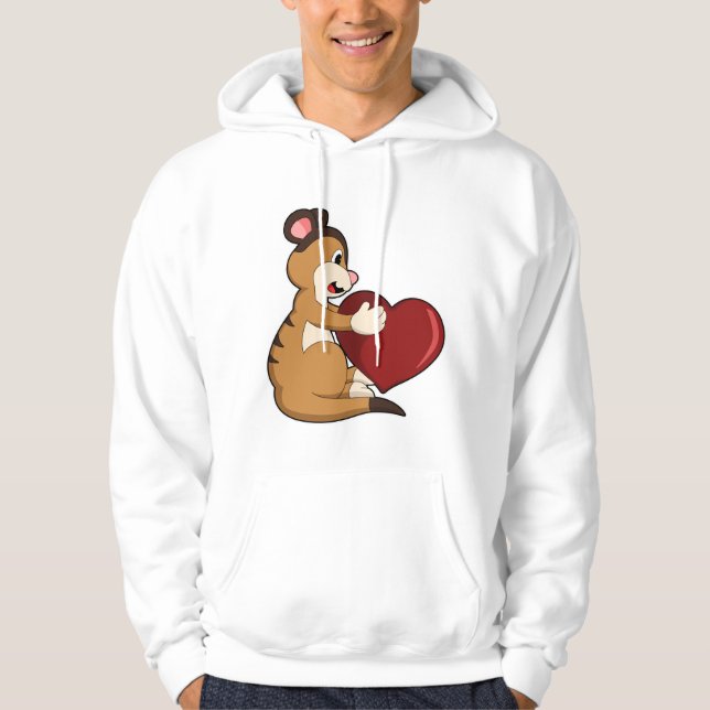 Meerkat with Heart Hoodie (Front)