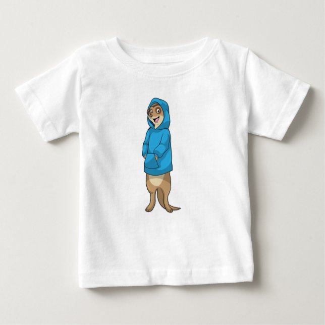 Meerkat with Hoodie Baby T-Shirt (Front)