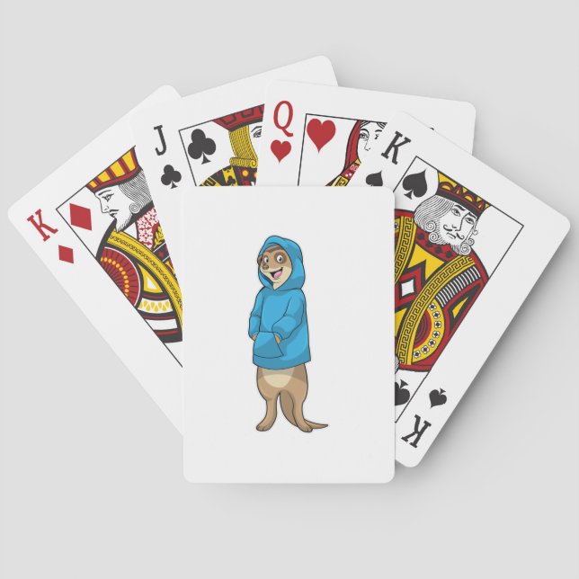Meerkat with Hoodie Playing Cards (Back)