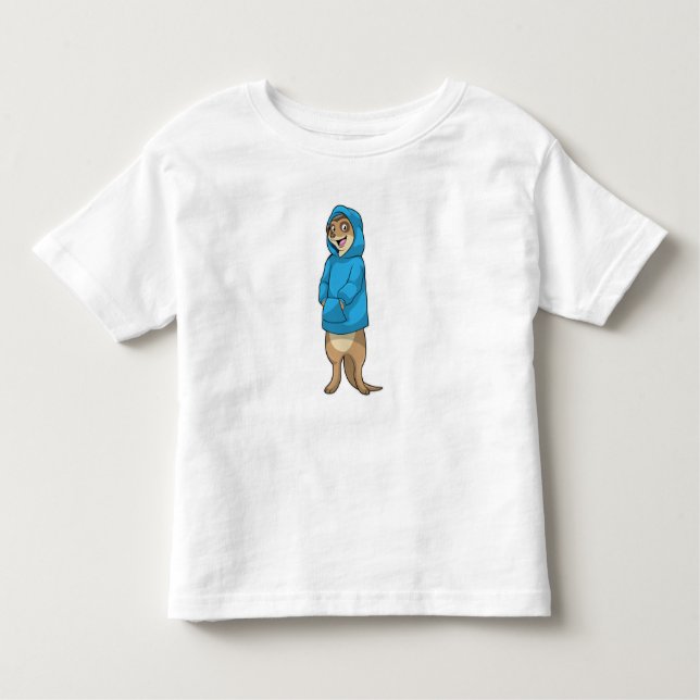 Meerkat with Hoodie Toddler T-Shirt (Front)