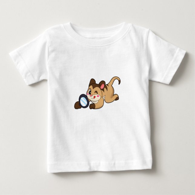 Meerkat with Magnifying glass Baby T-Shirt (Front)