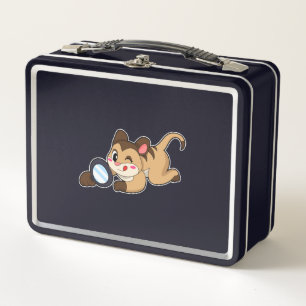 Meerkat with Magnifying glass Metal Lunch Box