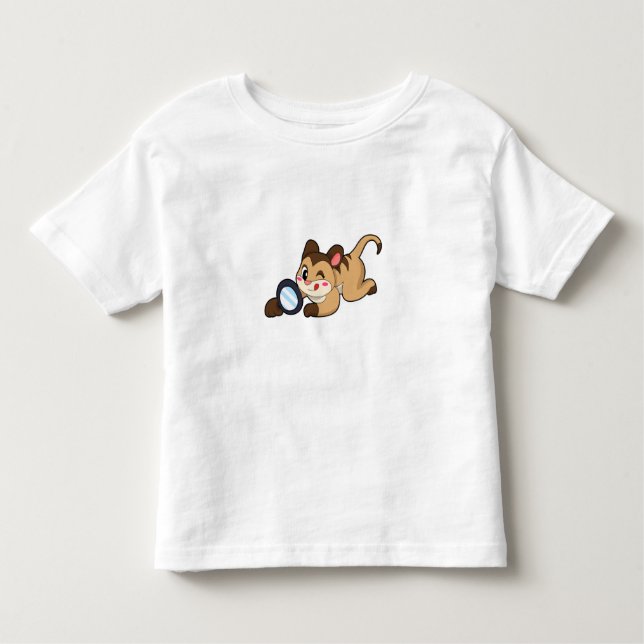 Meerkat with Magnifying glass Toddler T-Shirt (Front)