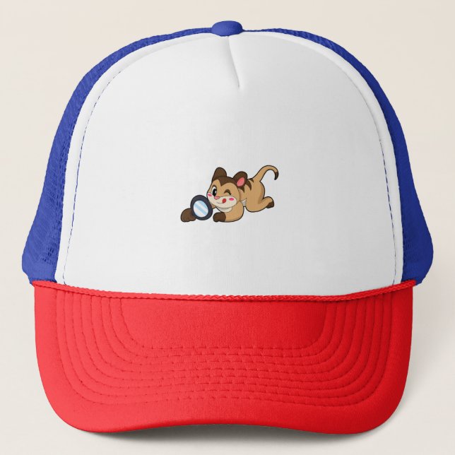 Meerkat with Magnifying glass Trucker Hat (Front)