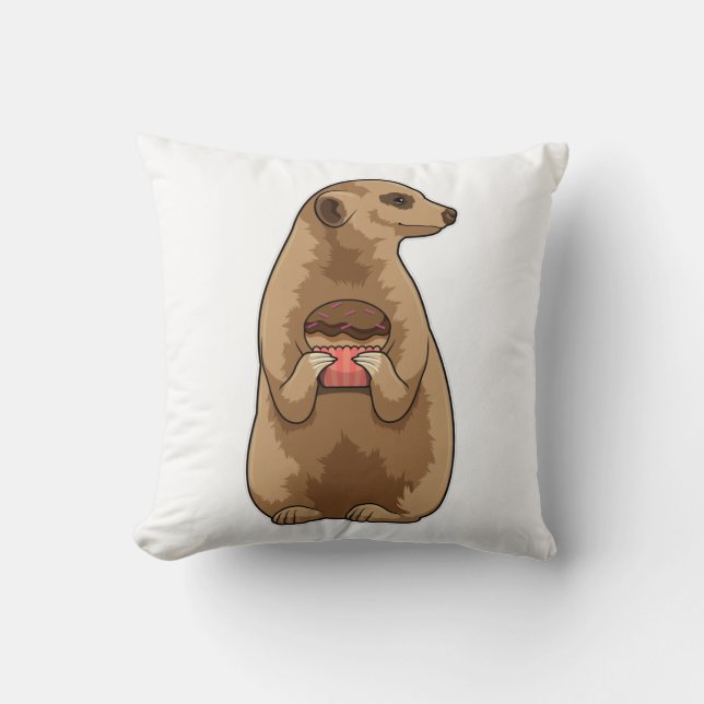 Meerkat with Muffin Cushion (Front)